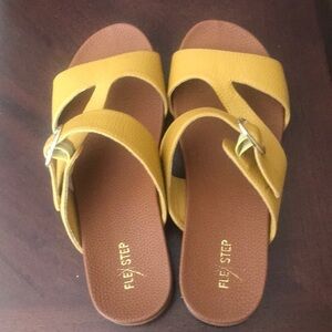FlexStep Slip on Sandals with Side Buckle Closure-Size 10W